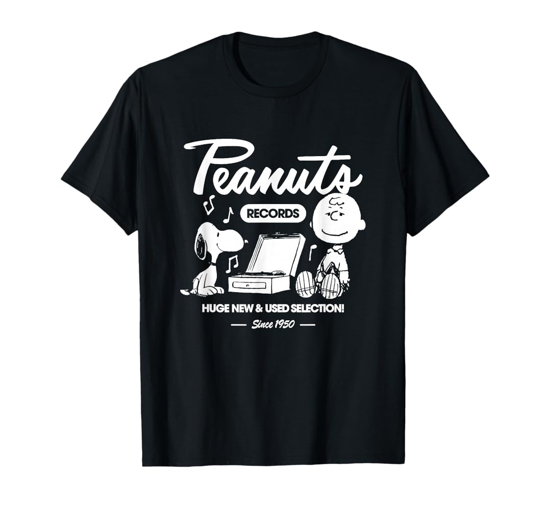 PEANUTS GENUINE MERCHANDISE Tシャツ Amazon.com: Peanuts - Snoopy Charlie Brown Record T-Shirt